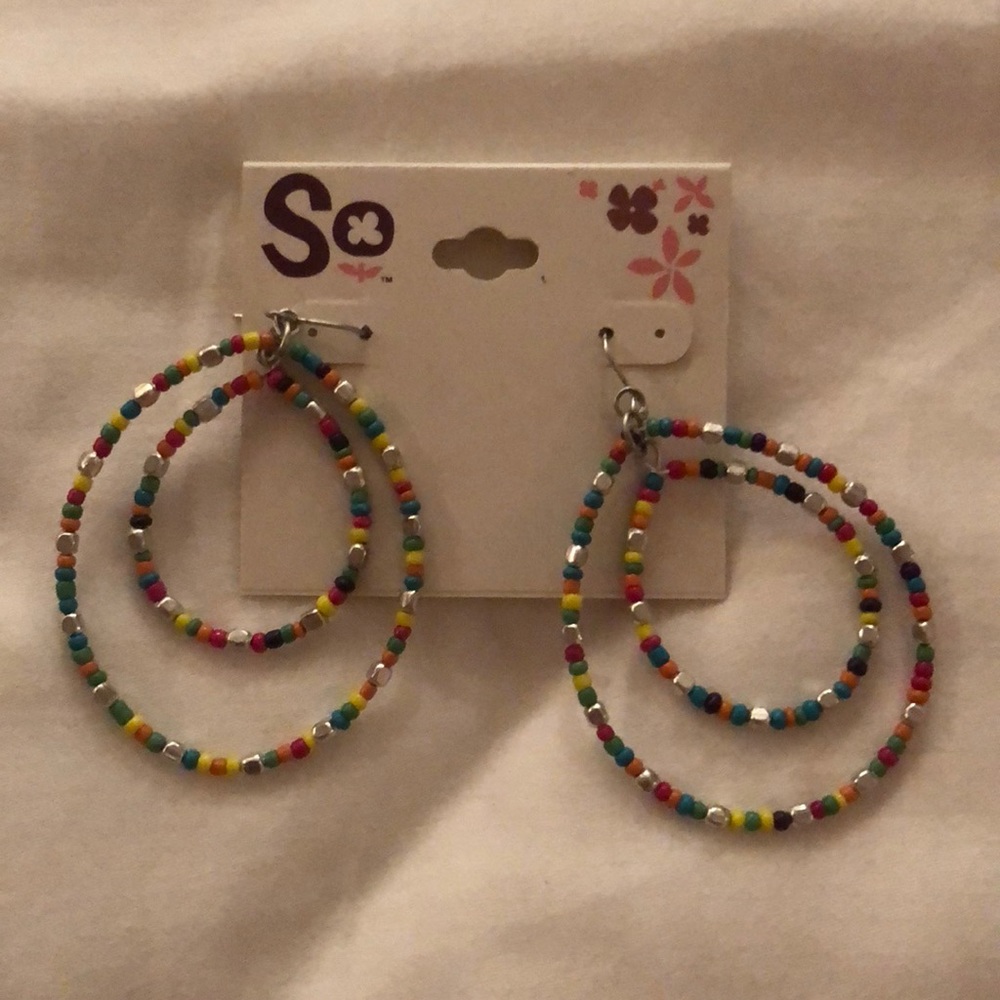 NWT Colorful Hoop Earrings